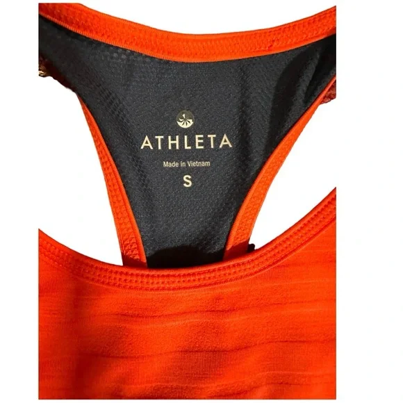 83 Athleta Spiral Spinner Tank Orange, Navy Mesh Orange & Navy Mesh Size Small - Picture 4 of 6